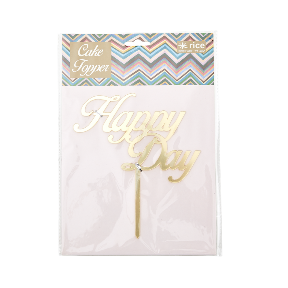 Cake Topper with HAPPY DAY Gold words by Rice DK